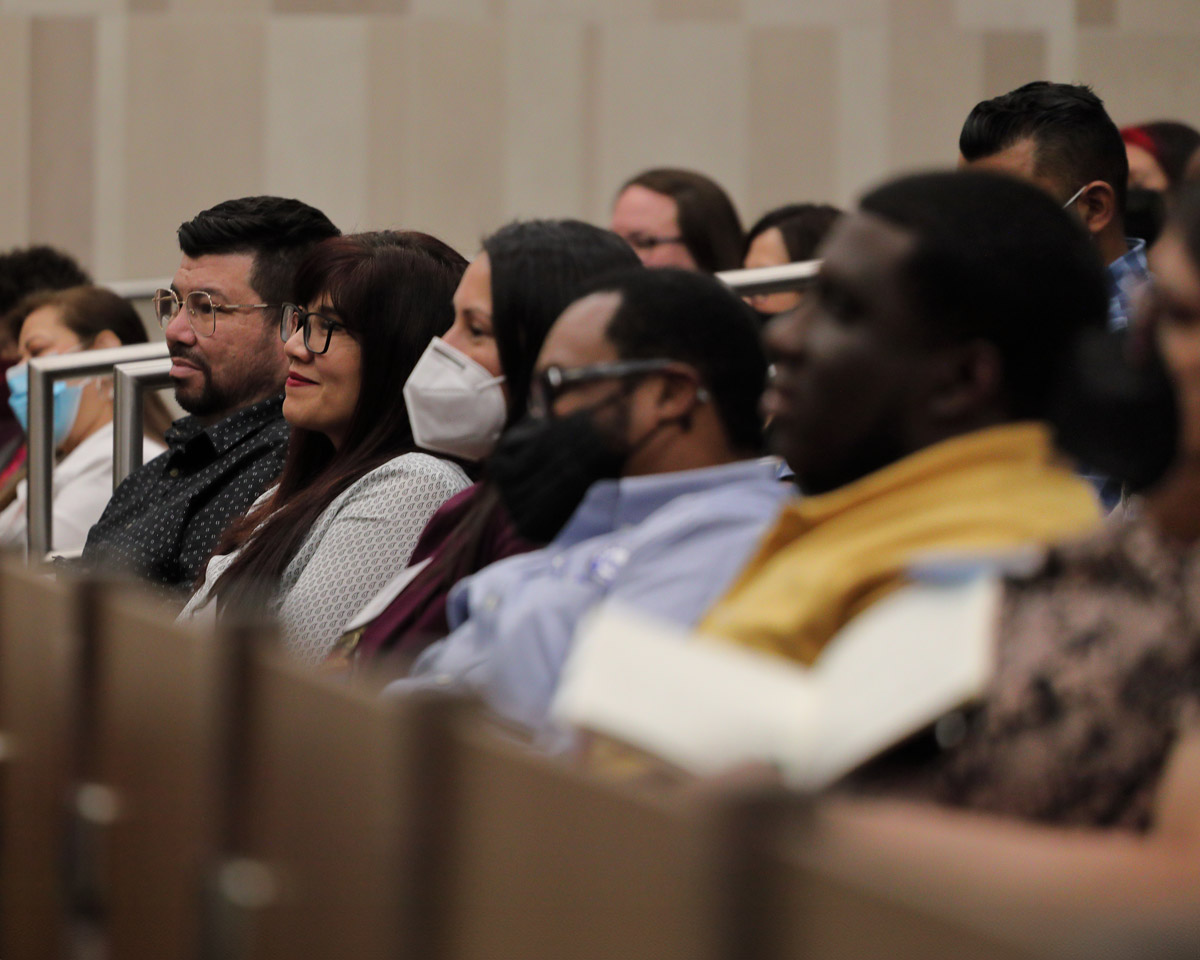 a row of NLA fellows sitting in an auditorium